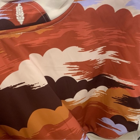 Free People Movement Cream and Red Utility Jacket with Stand-Up Collar - Picture 5 of 11